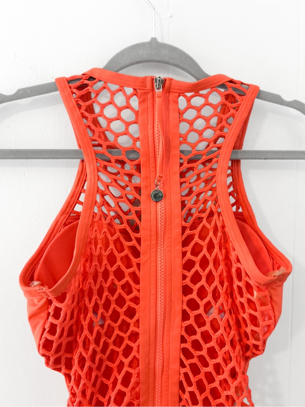 SEAFOLLY US 10 Nectarine Orange Mesh About High Neck One Piece Swimsuit - Picture 11 of 16